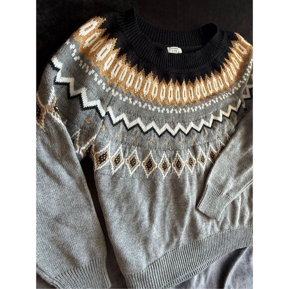 Crown & Ivy Womens Nordic Knit Sweater Size 3X Fair Isle Preppy Fall Ski Lodge - Picture 7 of 14